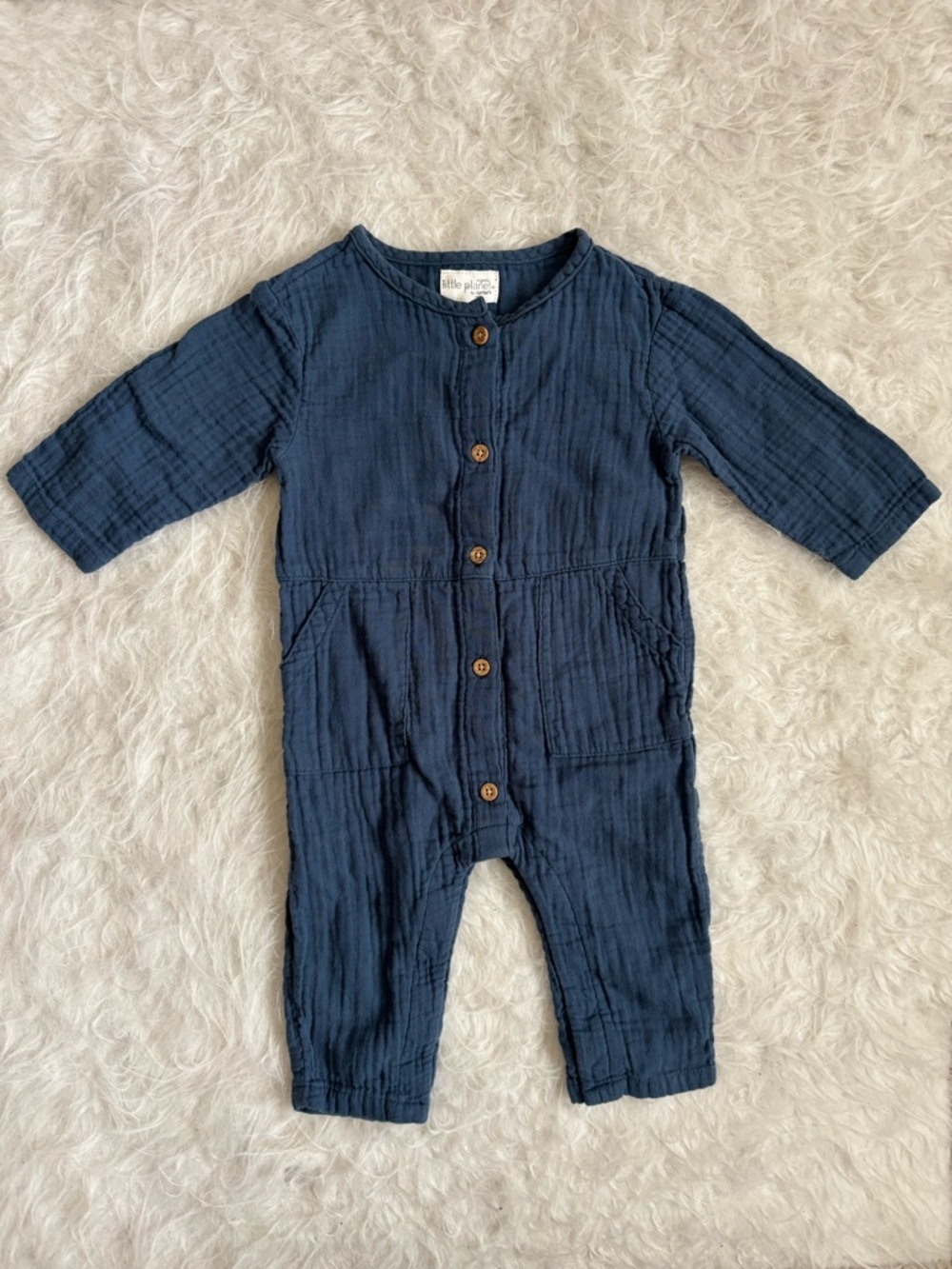 Little Planet Organic Cotton Blue Kids Jumpsuit